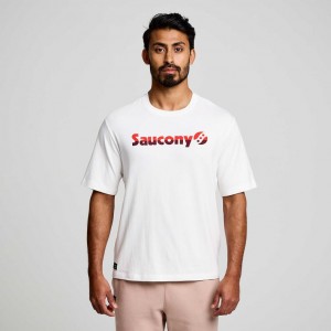 Pánské Tričko Saucony Recovery Krátké Sleeve Bílé | PRAHA-IRHMX