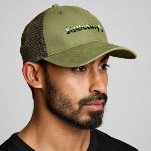 Pánské Trucker Kšiltovka Saucony Adjustable Snap Back Olivy Zelené | PRAHA-DCVMJ