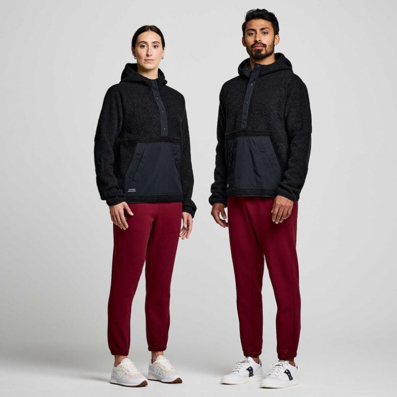 Dámské Mikina s Kapucí Saucony Recovery Sherpa Pullover Černé | CZ-VNBHR