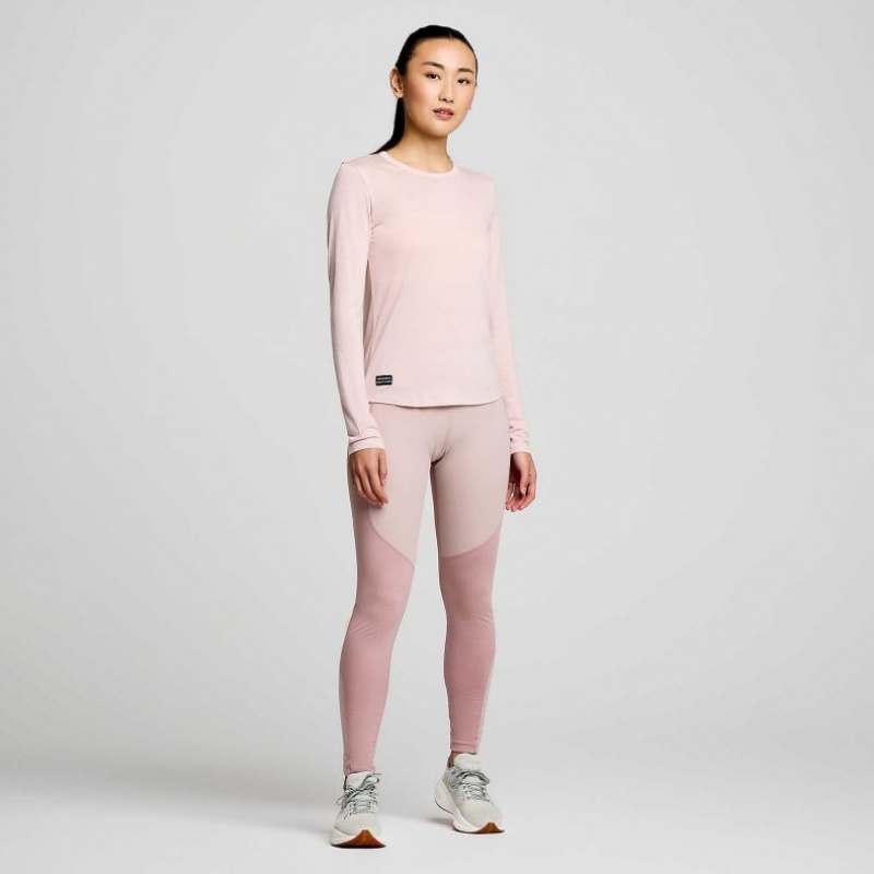 Dámské Tričko Saucony Peregrine Merino Long Sleeve Růžové | PRAHA-ASBTW