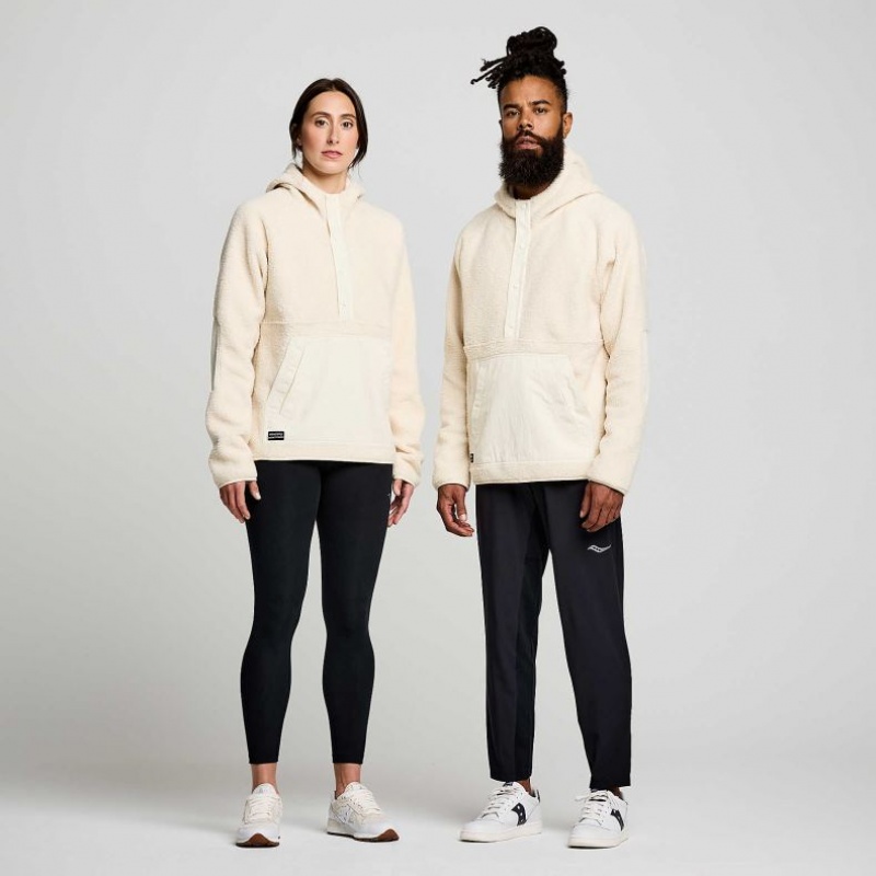 Pánské Mikina s Kapucí Saucony Recovery Sherpa Pullover Krém | PRAHA-QSWDR