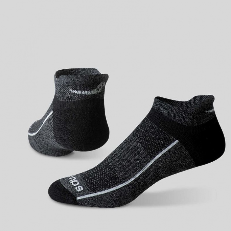 Pánské Ponožky Saucony Inferno Merino Wool Blend No Show 3-Pack Černé Šedé | CZ-ETZPB