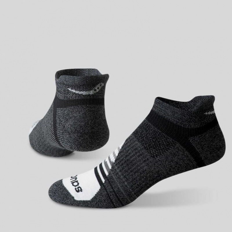 Pánské Ponožky Saucony Inferno Merino Wool Blend No Show 3-Pack Černé Šedé | CZ-ETZPB