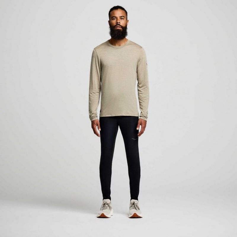 Pánské Tričko Saucony Peregrine Merino Long Sleeve Olivy Zelené | CZ-UXNHK