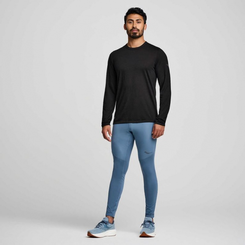 Pánské Tričko Saucony Peregrine Merino Long Sleeve Černé | PRAHA-EFJKS