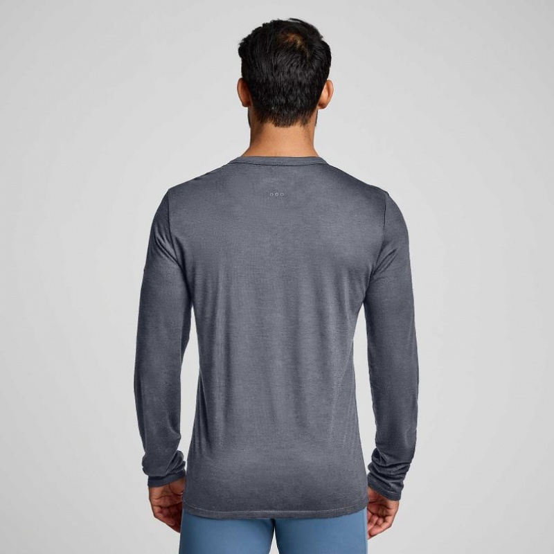 Pánské Tričko Saucony Peregrine Merino Long Sleeve Šedé | CZ-JRLWZ