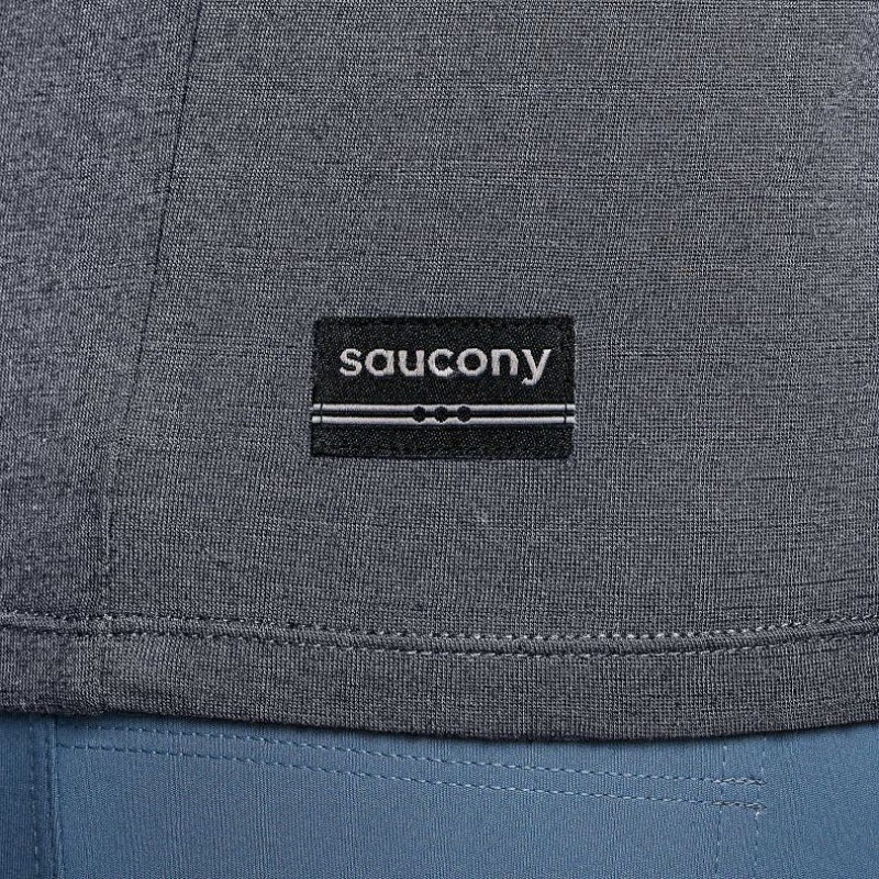 Pánské Tričko Saucony Peregrine Merino Long Sleeve Šedé | CZ-JRLWZ