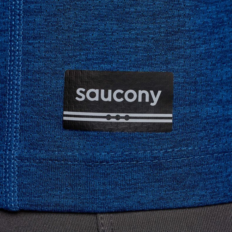 Pánské Tričko Saucony Stopwatch Graphic Krátké Sleeve Indigo | PRAHA-PDJOK