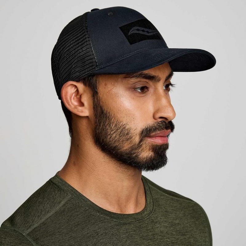 Pánské Trucker Kšiltovka Saucony Adjustable Snap Back Černé | CZ-TIOFJ